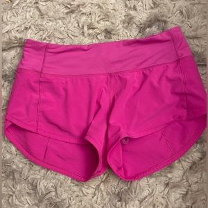 Lululemon speed up shorts 2.5” low rise pow pink
